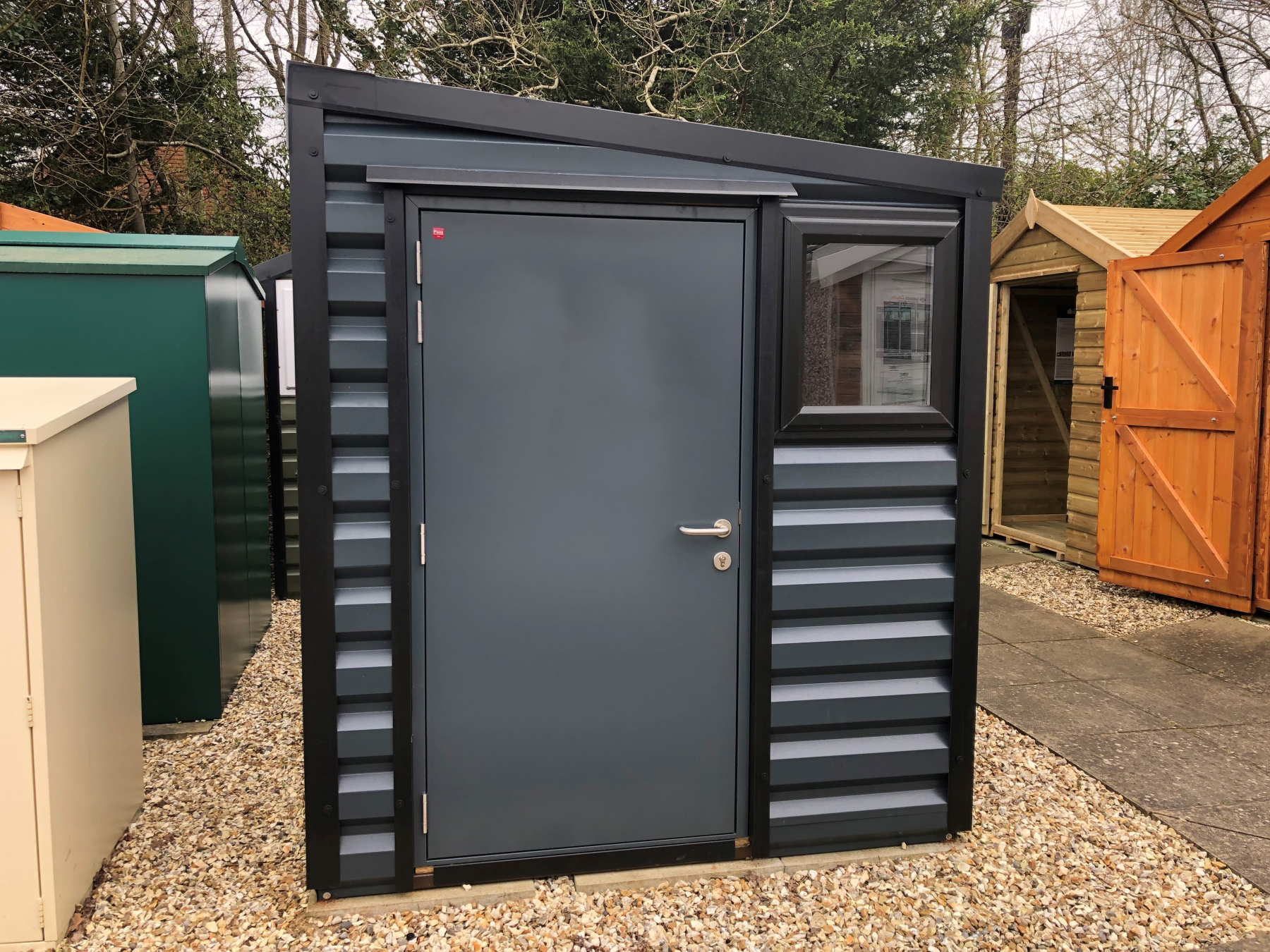 Lifelong Pent Shed 10ft x 13ft 6in Anthracite | The Greenhouse People